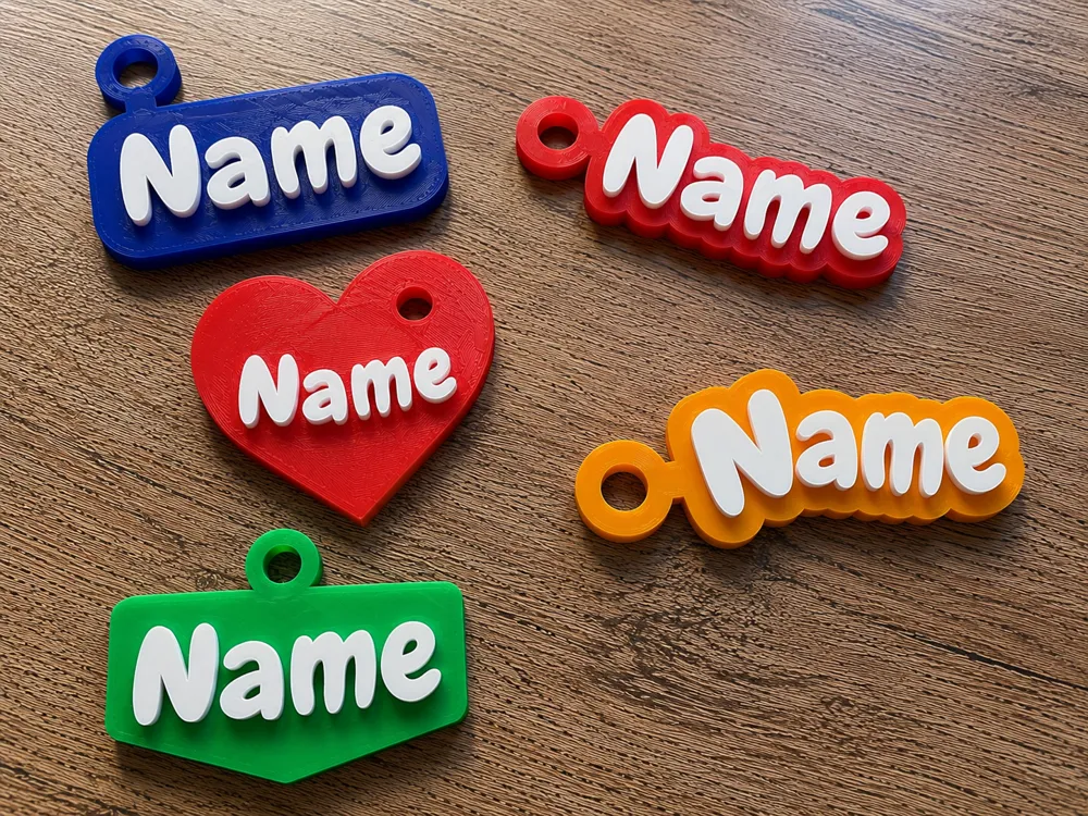 Custom nameplate keychain (Black, Black)