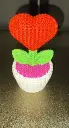 Knitted Heart flower pot