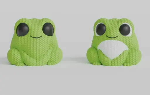 Knitted frog
